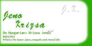 jeno krizsa business card